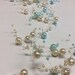 Aqua & Ivory Pearl Beaded Garland | Free Shipping | 5' Long Decoration, Wedding Reception Table Decor, Vase, Centerpiece, Baby Bridal Shower