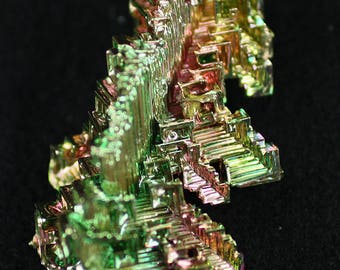 Bismuth, iridescent laboratory-grown crystals, Mineral Specimen for Sale