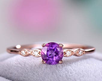 287 Amethyst Bamboo Ring main image 1