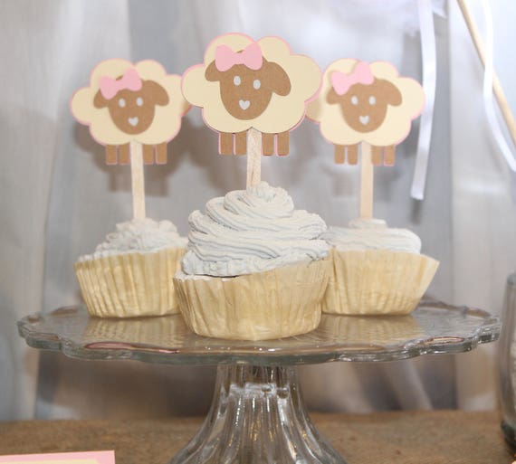 Lamb cupcake topper sheep cupcake topper lamb party lamb