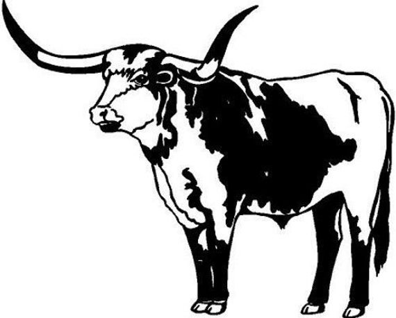 Longhorn Cow Die-Cut Decal Car Window Wall Bumper Phone Laptop