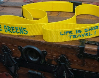 Personalized Custom Embroidered Luggage Strap / 84" Long