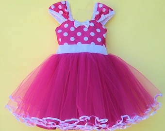 Minnie Mouse birthday outfit, MINNIE MOUSE dress, Minnie Mouse 1st Birthday outfit, Pink Minnie Mouse dress, Minnie Mouse costume, tutu