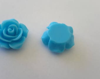 resin flower blue color for your creations 14x6mm