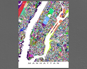 Manhattan New York, Manhattan Map Print, New York City Street Map, NYC