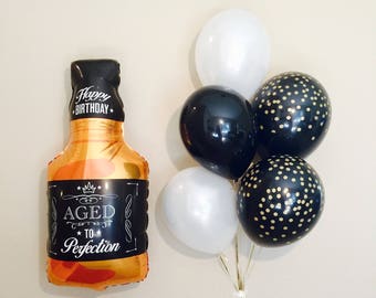 Whiskey Bottle Balloon, Aged to Perfection, 21st Birthday, Whiskey, 40th Birthday, 50th Birthday, Whiskey Bottle, 30th Birthday
