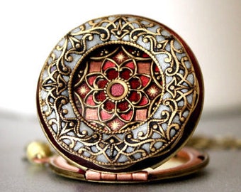 Vintage Style Locket • Gift For Her • Filigree Locket • Personalized Necklace • Custom Family Photo • Jewelry For Mom..Wife • Folding Locket