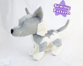 Wolf Plushie Sewing Pattern Instant Download PDF Pattern Wolf Plush Tutorial