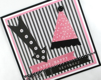 Birthday cards, girls birthday cards, birthday cards for girls, party hat, kids birthday cards