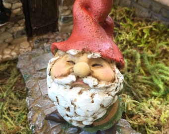 Garden Gnome Figurine Beautifully Detailed, Miniature Garden Accessory, Home and Garden Decor, Gift, Gnome Garden, Enchanted Story