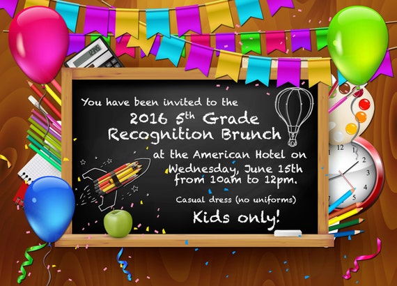 PreSchool Graduation invite Elementary School Graduation