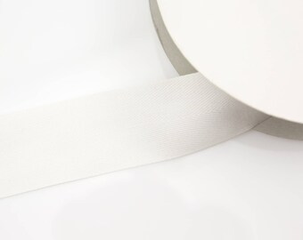 White Wide Fine Cotton Twill Tape Herringbone Tape Trim Made in Japan 3 yards ATN00431