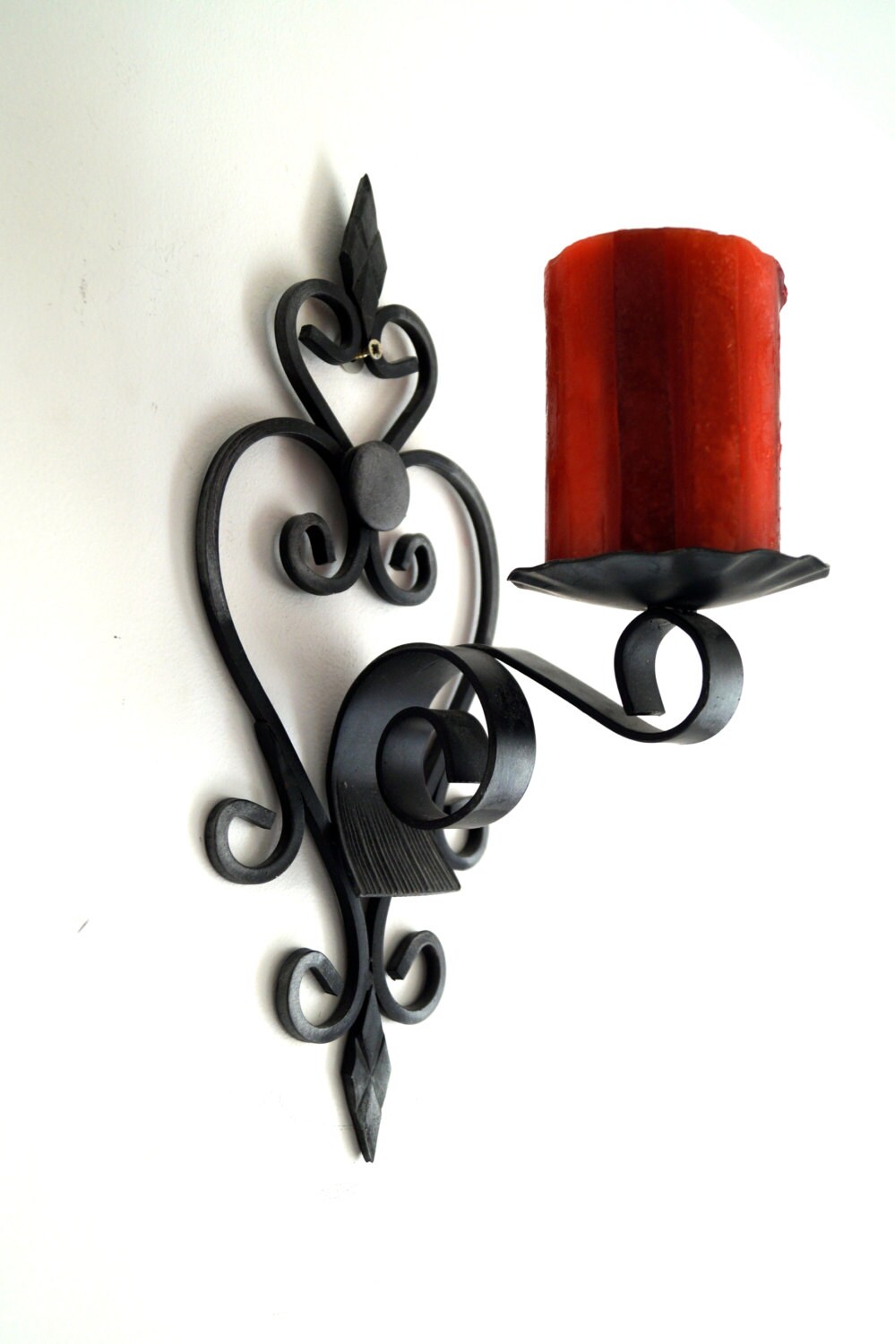 WALL SCONCE Swedish Midcentury design Black wrought iron