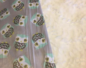 Medium Owl/White Minky Cuddle Blanket