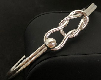 CAPE COD Bracelets fishermans/ nautical knot bracelet 925 silver ball w/ sterling silver cuff