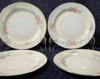 FOUR Homer Laughlin Eggshell Nautilus Ferndale Bread Plates 6 1/8" Set of 4 EXCELLENT!