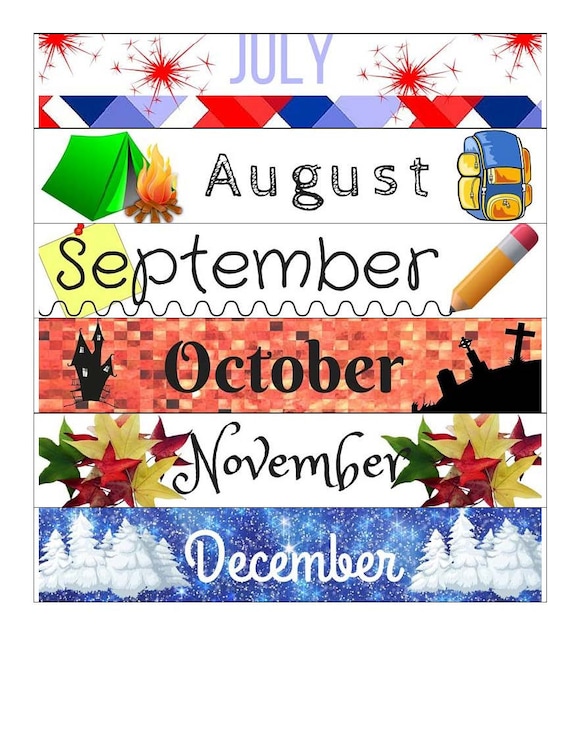 Printable Monthly Title Headers for Planner-Compatible With