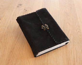 Ragged Black Suede - Leather Diary - Sketchbook - Journal *Handmade*