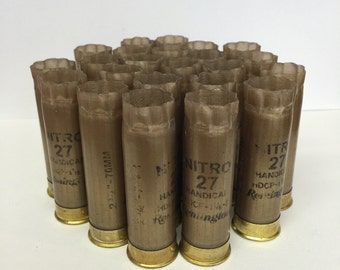 Empty Shotgun Shells 25 Lot Gold Remington Nitro with Gold Base 2.75" 12 Gauge
