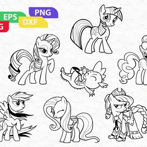 Mlp Colorless Vector My little pony svg | Etsy