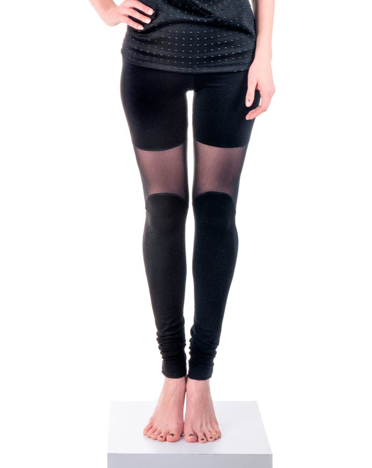 Mesh Leggings Black Sexy Leggings Extra Long Tights Women