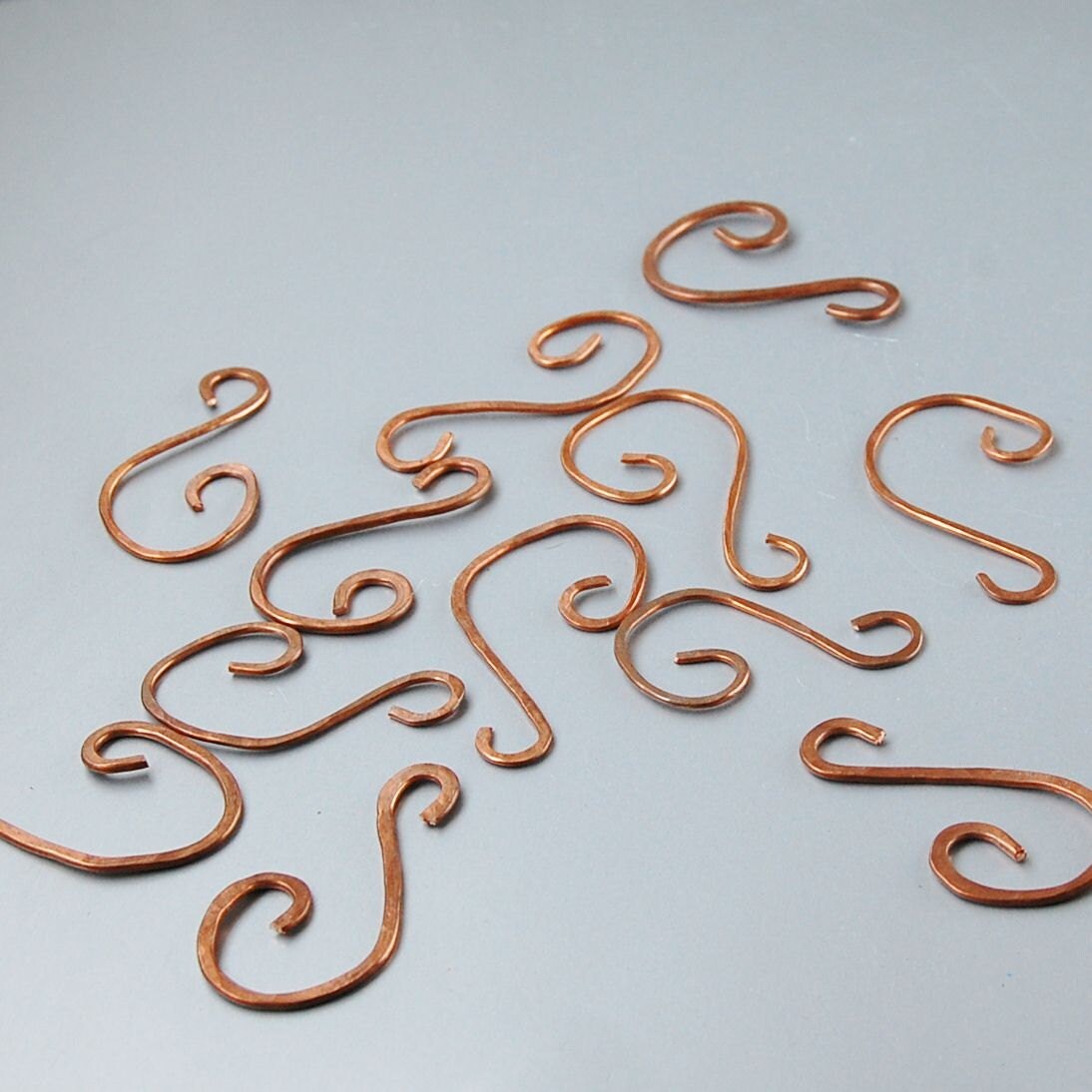 Heavy duty copper ornament hooks set of 12