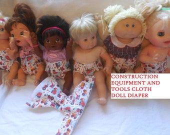 Cloth Doll boy diaper SIZE #2 ready to ship truck tools fits some Baby alive luv a beau cabbage patch snackin sara stuffed animals and more