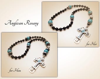 2 Personalized Anglican Rosaries. Rosaries for Her/Him. Christian Rosary. Protestant Prayer Beads. Episcopal Rosary. Christian Gifts. #2AR20