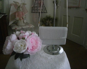 Vintage Whiting And Davis International Crossbody/Clutch Handbag Color White