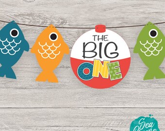 The Big One Birthday printable | The Big One Banner | First Birthday Banner | Fishing Birthday Party | Birthday Party printable banner
