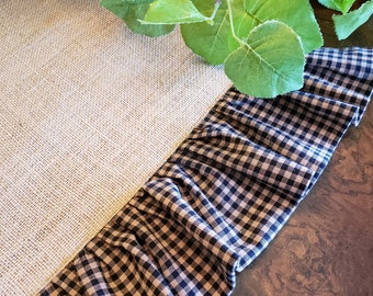 Ruffled Runner, Burlap Ruffle Table Runner, Farmhouse ,Custom Table Runner,French Country Kitchen, Table Linens, Kitchen Runner