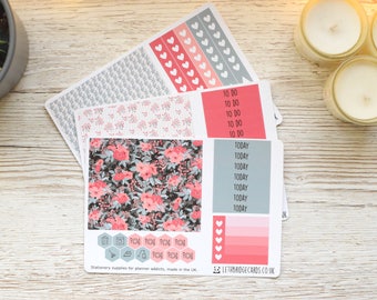 Coral Flower BIG Happy Planner Weekly Kit; Planner Stickers: Weekly Sticker Kit; Winter Weekly Kit; Spring Weekly Kit; Vinyl Matt