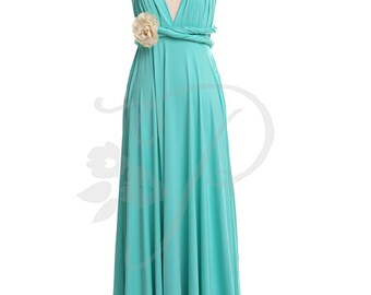 Bridesmaid Dress Turquoise Maxi Floor Length, Infinity Dress, Prom Dress, Multiway Dress, Convertible Dress, Maternity - 26 colors