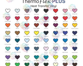 ThermoFlex Plus HTV Color Chart, Digital Download, Heat Transfer Vinyl Color Chart, Shirt Vinyl Business Color Chart, PNG and PDF file