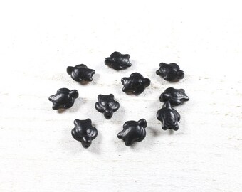 10 black synthetic howlite turtle beads approximately 15 x 12 x 6mm