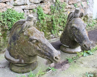 Pair Horse Head Finials