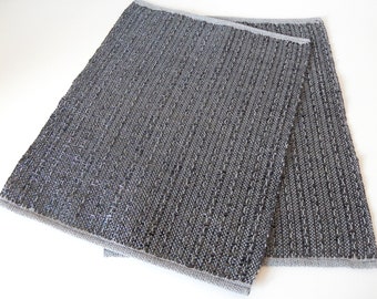 Handwoven placemats set of 2, recycled materials