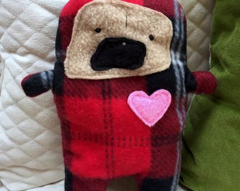 Stewie ~ The Pug-Jama Party Bummlie ~ Stuffing Free Dog Toy ~ Ready To Ship Today