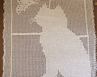 Handmade Filet Crochet blanket