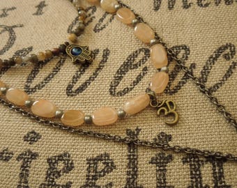 Hamsa-OM-Endless knot Necklace