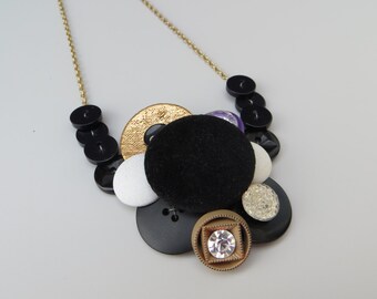 Velvet Elvis button necklace