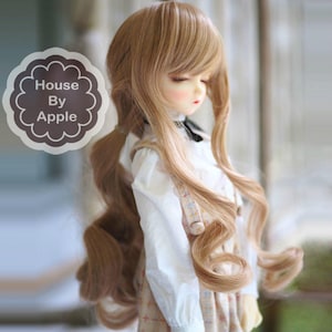 BJD Long wavy hair high temperature heat resistant fiber wig with Silicone Headcap for 1/3 SD 1/4 msd 1/6 yosd doll wig