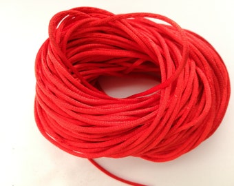 Red Satin Cord, Kabbalah Protection, Shamballa Kumihimo, Macrame Beading, Silky String, Red Kabbalah, knotting cord, chinese knotting