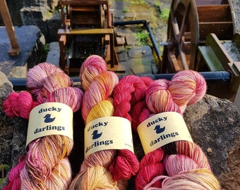 Yarn superwash merino nylon 120g.Colourway Hester.Hand dyed yarn.Handpainted.Ready to ship.