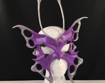 Purple Butterfly Mask Fairy Mask Fairy Costume Leather Mask Masquerade Mask Mardi Gras Carnival Renaissance Faire Halloween Mask Cosplay