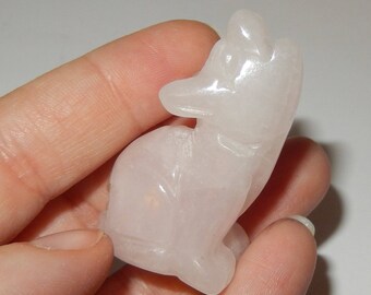 Rose Quartz Wolf/Coyote - medium