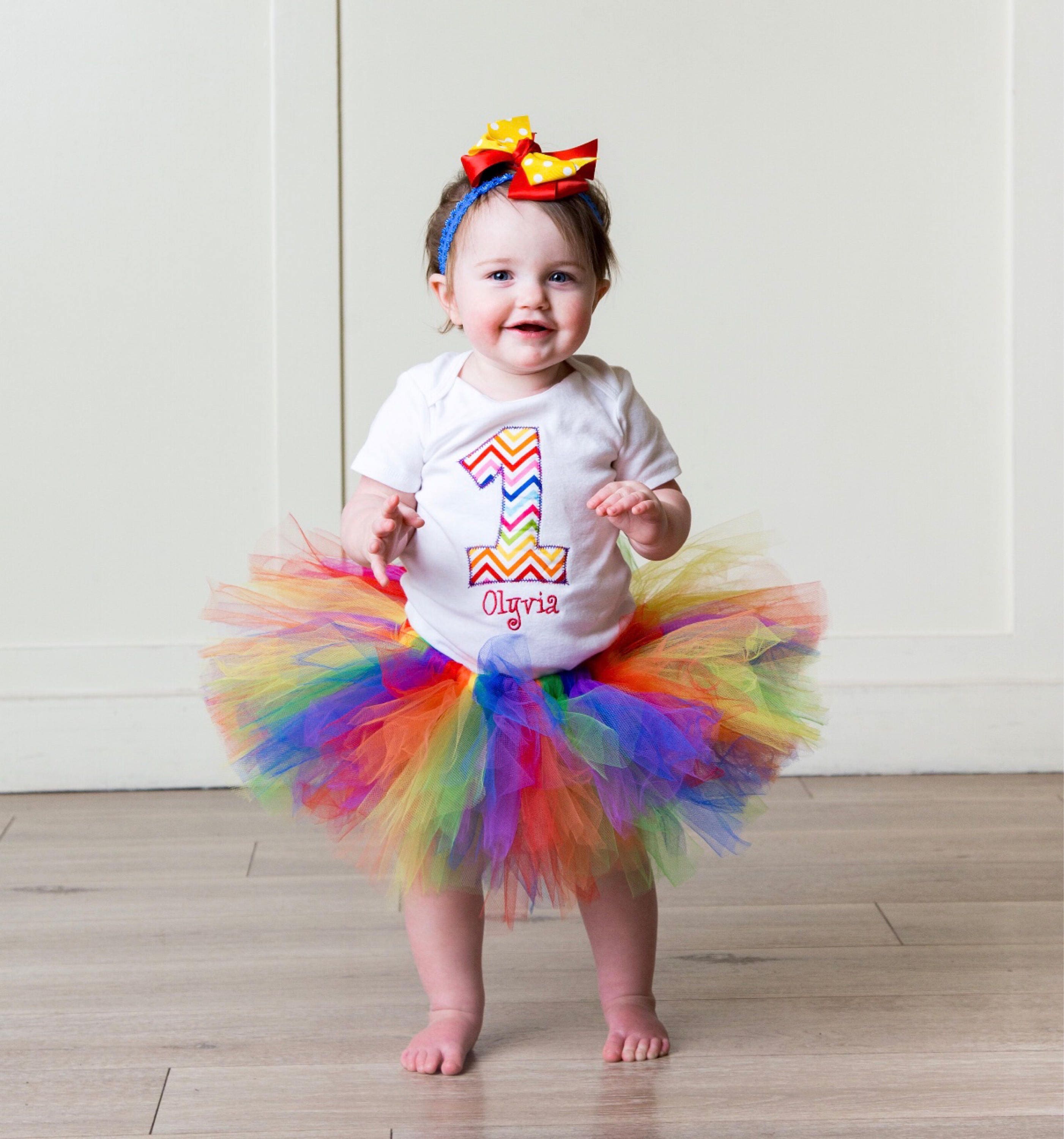 Rainbow 1st Birthday Outfit Baby Girl First Birthday Tutu