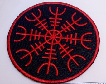Aegishjalmr Viking Helm of Terror Awe Iron on patch Embroidery