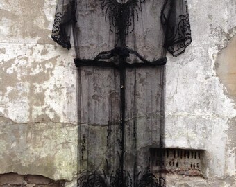 silkmesh beaded vintage dress