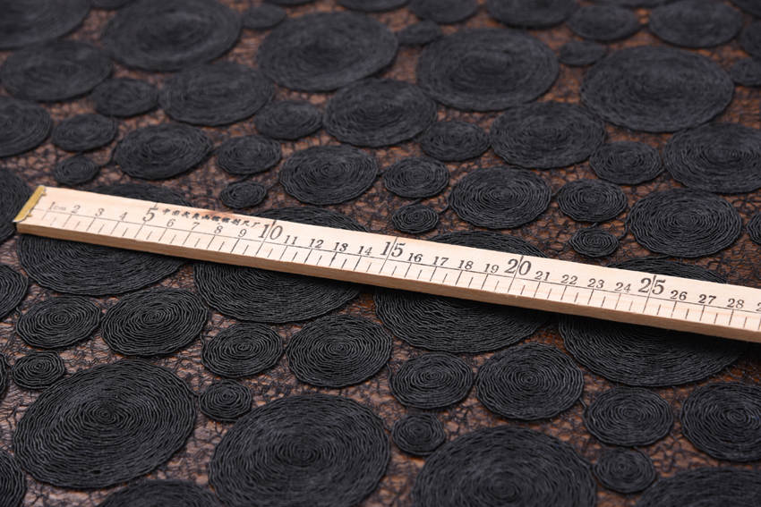 Fashion Lace fabric, Heavy embroidered, special big circles, black lace
